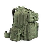 Tripole Alfa 45 Litres Military Tactical Backpack And Rucksack With Detachable Sling Bag | Rain Cover | 3 Year Warranty, Green