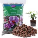 Natural Organic Clay Pebbles, 2LBS 8mm-18mm Expanded Leca Balls Plant Garden Soil, Grow Media for Hydroponics, Decoration, Aquaponics, Gardening Essentials