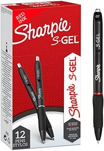 SHARPIE S-Gel - Stylos gel - Pointe moyenne (0,7 mm) - Encre rouge - Lot de 12