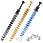 3Pcs 4 Claw Jeweler's Pick Up Tool, Mabor Multifunctional Piercing Ball Grabber Tool for Small Parts Stainless Steel Pearl Grabber Pick Up Tool for IC Chip Electronic Components