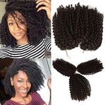 3pcs/pack Marley bob Kinky Curl 8 Inch Afro Kinky Twist Hair Soft Synthetic Crochet Braiding Hair Extention (1B)