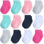 JAKIDAR 12-Pair Baby Socks Non-Slip