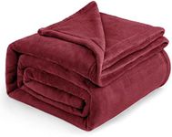 Bedsure Fleece Blanket King Size for Bed - Soft Cosy Fluffy Throw Blankets, Warm Large Throws for Audlts, Dark Red, 270x230 cm