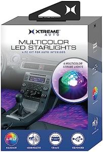 Xtreme Multi-Color LED Starlights, 4 Piece Kit for Auto Interiors, Car Ambiance, Stars Light, Projector