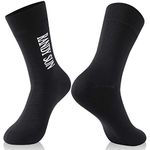 RANDY SUN Golf Socks with Logo, Athletic Cycling 100% Waterproof Breathable Unisex Running Hiking Socks, 1 Pair-Black-Mid Calf Socks,Large