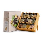Spice Rack - 12 Herbs and Spices for Cooking, Spice Gift Set, Premium Wooden Spice Rack With Spices Included, Herbs, Spices & Seasonings |House Essentials For New Home |Space Saving, Spice Organiser
