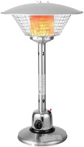 COSTWAY Estufa Butano Exterior 4000w, Calentador Portátil de Mesa para Patio,Regulador de Presión de Gas y Tubería de gas,Estufa de Gas Butano y Propano