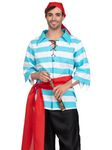 Leg Avenue Men's Pillaging Pirate Costume, Blue/White, X-Large