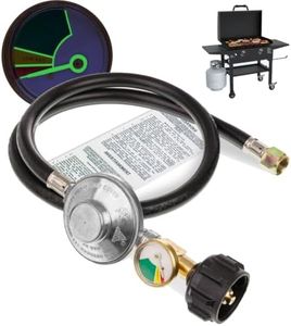 BlueStars [CSA Listed] 3 Feet Propane Regulator Hose with Tank Gauge