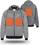 TOURGO Heated Hoodie with 12V 16000mAh Battery(Unisex), 98℉-120℉ for 4-9h with 3 Heating Zones Heated Sweatshirt Sweater (CA/US, Alpha, X-Large, Regular, Regular) Black