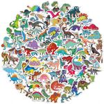 Dinosaur Stickers 100 Pcs Waterproof Vinyl Stickers for Water Bottles Stickers Pack for Kids Cute Stickers for School Students Laptop Kids Friendly (Dinosaur 100 Pcs) (Dinosaur 100 Pcs)