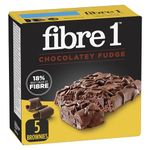 FIBRE 1 Chocolate Fudge Brownies Bars, Naturally Flavoured, Snack Bars, Pack of 5 Brownies Bars