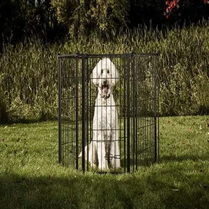 Carlson Pet Products 3-in-1 Extra Tall Weather-Resistant Outdoor 144-Inch Wide Pet Gate, Pen and Fence, Bonus Includes Small Pet Door,Black