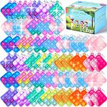 78 PCS Mini Pop Keychain Fidget Sensory Toys, Stress Relief Toy, Bulk Fillers, Birthday, Classroom & Carnival Prizes for Kids