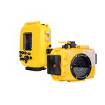 Underwater Camera Housing for Olympus TG-4, Professional Underwater Accessories 195FT/60M for Olympus Tough TG-4 (Yellow, TG-4)