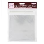 Anita's Square Card Bag, 145 x 145mm, Clear, Pack Of 50, Plastic Bag, Card Protection Bag, For Home, Art, Craft, Cardmaking