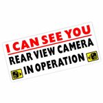 1 x VC7 I Can See You Rear View Camera in Operation Sticker Warning Sign Video Recording Security Car Taxi Dash Cam Van Cab Bus Coach Label 200x87mm External