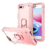 Asuwish Phone Case for iPhone 6plus 6splus 7plus 8plus i 6/6s/7/8 Plus Cover with Ring Holder Stand Heavy Duty Cell Accessories iPhone6splus Phone7s 7s 7+ 8s 8+ Phones8 6+ i6 6s+ Women Men Rose Gold