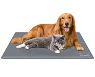 pecute Dog Cooling Mat Extra Large 120x75cm, Pet Cool Mat Gel Self Cooling Pad, for Dogs and Cats in Hot Summer(Grey)