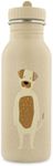 Trixie Drinking Bottle - Mr. Dog - 500ml Stainless Steel Water Bottle for Kids - Beige - Leakproof - Eco-Friendly and BPA-Free