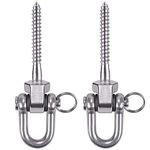 BeneLabel 2Pcs Swing Ceiling Mount Heavy Duty Swing Hook Hammock Bolts 304 Stainless Steel Swing Bolts Heavy Duty 800kg Capacity for Playground Yoga Hammock Chair Punching Bag, Swing Mount