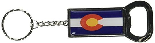 Graphics and More Colorado State Flag Keychain Key Chain Ring Bottle Bottlecap Opener