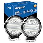 WOWLED LED Work Light, 2PCS 5" 72W Round LED Light Pods Spot Flood Combo Lights 6D Offroad Driving Work Fog Lights IP67 for Trucks Car 4x4 Camp Light