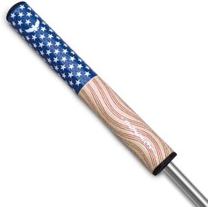 iWinpros Putter Grips for Men & Women, 3.0 Putter Grip Lightweight PU Golf Grip with Non-Slip Comfort Pattern, Putter Replacement Grip USA Flag (Blue Red)