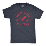 Mens Boom Bitch Get Out The Way T Shirt Funny Sarcastic Fourth of July Firework Rocket Tee for Guys Mens Funny T Shirts Patriotic T Shirt for Men Funny Navy - XXL