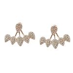 LOOM TREE® Crystal Earrings Leaf Ear Jacket Front Back Ear Cuffs Stud Earring Rose Gold| Fashion Jewelry | Earrings