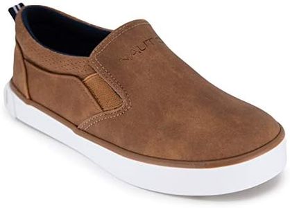 Nautica Kid's Slip-On Casual Shoe Athletic Sneaker Youth- Akeley Boy Girl Big Kid-Little Kid-Bennett-Tan Smooth-Size 2