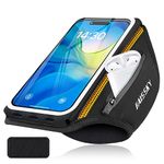 CITAMAMA Running Armband with Earbuds Bag, Adjustable Armband for iPhone 15 Pro Max 14 Pro 13 12 11 Galaxy S24 S23 Ultra S22 S21 S20, Up to 6.9"