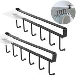 LIMBANI BROTHERS Cup Hooks Under Shelf Cup Hooks Under Cabinet Kitchen Utensils Cabinet Hanger for Bar Kitchen Organization (Black) (Pack of 2)