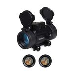 Goetland 1x30mm Red Dot Sight Reflex Sight Scope Green Red Dot Optics SFP Flip up Lens Cap 4 MOA with 20mm Rail Mount