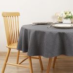 Eternal Beauty Round Tablecloth 120 cm Diameter Round Tablecloths for Circular Table Cloth Wipe Clean Polyester Water Resistant for Dinner Restaurant Cafe, Charcoal Grey