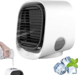 Airabreeze Portable Air Conditioner – Compact Evaporative Air Cooler with 3 Fan Speeds, Whisper-Quiet Humidifier, Adjustable Airflow & Night Light – Mini Cooling for Bedroom, Office, RV or Desk