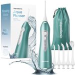 AquaSonic Aqua Flosser - Cordless Rechargeable Water Flosser for Teeth - Waterproof, Portable Oral Irrigator for Dental Cleaning with 5 Jet Tips – Braces Home Travel