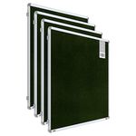 Pragati Systems® Prima Pin-up Display Board for Kids, Home, Office & School (PPUG90120) with Heavy-Duty Aluminium Frame | 3x4 Feet, Green (Pack of 4)