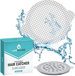 100 Pack Disposable Shower Drain Hair Catcher Mesh Stickers - Peel & Stick Drain Strainers to Prevent Clogs, Strong Waterproof Adhesive, Mess-Free Disposable Drain Covers for Shower & Bathtub
