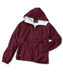 Charles River Apparel Boys' Classic Solid Pullover Windbreaker Jacket, Maroon, Medium