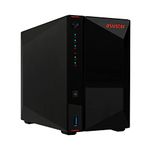 Asustor AS5402T Nimbustor 2 Gen2-2 Bay NAS Network Storage Enclosure, Quad-Core 2.0GHz CPU, 4xM.2 NVMe SSD Slots, 2x2.5GbE Ports, 4GB DDR4 RAM, Gaming-Inspired NAS