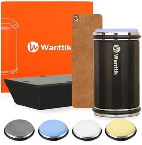 Wanttik Upgraded Longer Rolling Knife Sharpener Kit, Roller Knife Sharpener with Leather Strop, 4PCS Replaceable Honing Discs, 15°, 18°, 20°, and 22° Longer Angle Base, RS3 Black