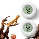 BSRESIN 2 PCS White Reptile Thermometer and Humidity Gauge for Bearded Dragon Tank Accessories, Reptile Tank Accessories for Jumping Spider, Leopard Gecko, Hermit Crab, Gecko, Ball Python, Lizard