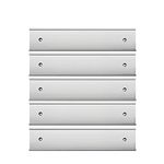 Nameplate Holder Wall or Door 5Pack Silver 2“ × 10”