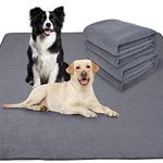 2 Packs Washable Dog Puppy Pads for Floor, Non-Slip Reusable Pee Pad for Dogs, Fast Absorbent Pet Whelping Pads & Playpen Mat for Incontinence (100x70cm Grey)