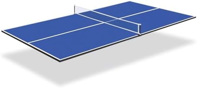 REAHOISY 7FT Ping Pong Table Top with Net Set for Pool Table, Foldable Ping Pong Table Topper, Portable Table Tennis Conversion Top Includes Foam Padding for Protection, Easy Conversion (7ft-Blue)