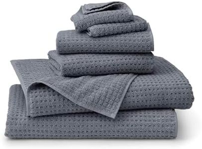 BOLL & BRANCH Turkish Waffle Bath Sheet Set - Mineral - 6 Piece - Includes 2 Bath Sheets, 2 Hand Towels & 2 Washcloths - 100% Organic Turkish Cotton - Ultra Soft & Luxurious - Quick Dry