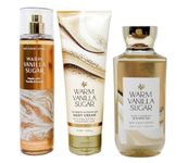 Bath & Body Works Warm Vanilla Sugar Fragrance Favorites Gift Set ~ Shower Gel ~ Fragrance Mist & Body Cream