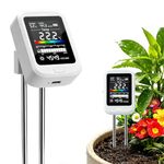 Mcbazel 6-in-1 Soil Meter, Digital Soil Tester for pH, Moisture, Fertility, Temperature, Sunlight, and Ambient Humidity