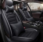 3D FRONTLINE PU Leather Car Seat Cover Black Compatible with Jeep Compass